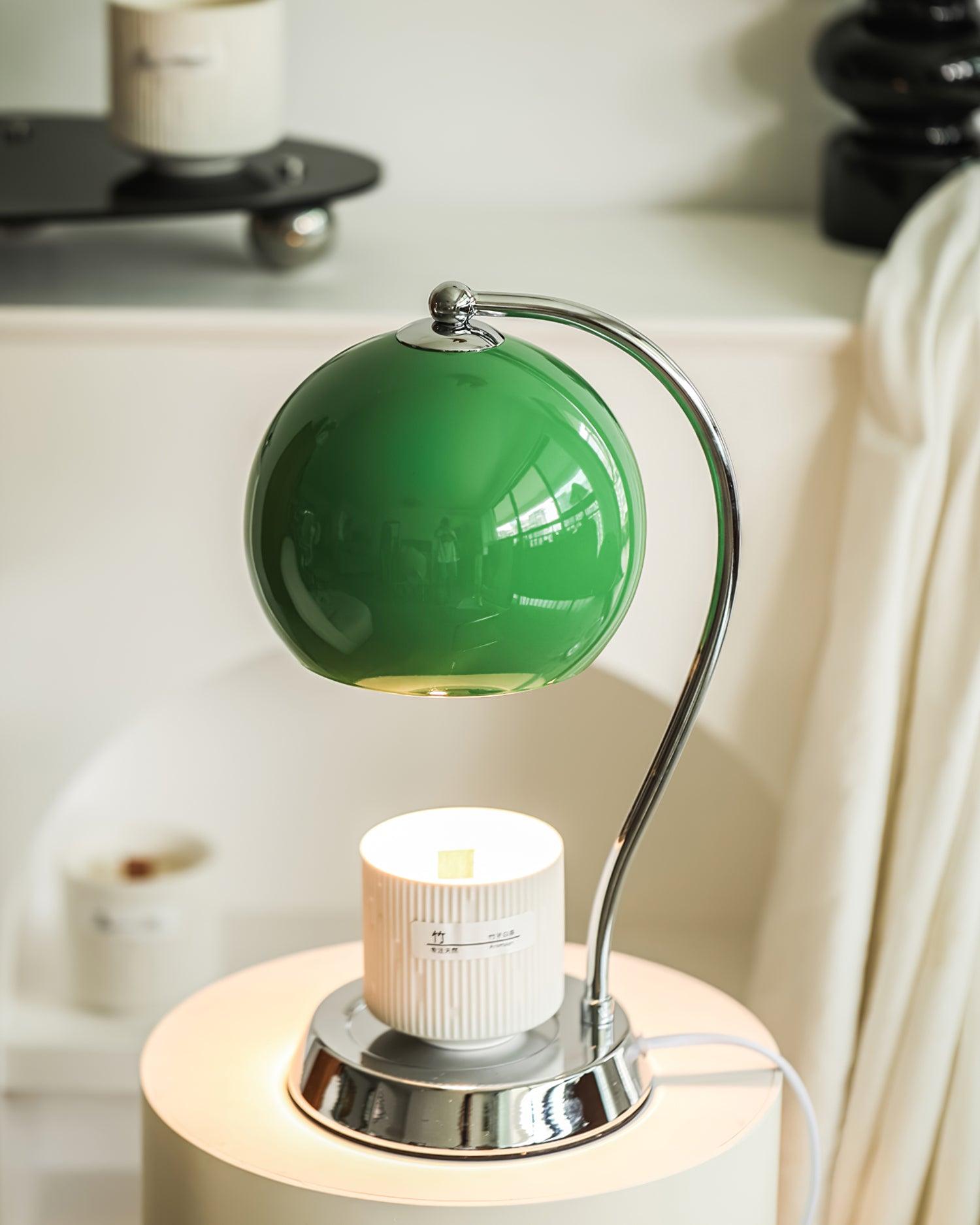 Dennie Warmer Lamp | Metal with Chrome Finish | Spherical Design