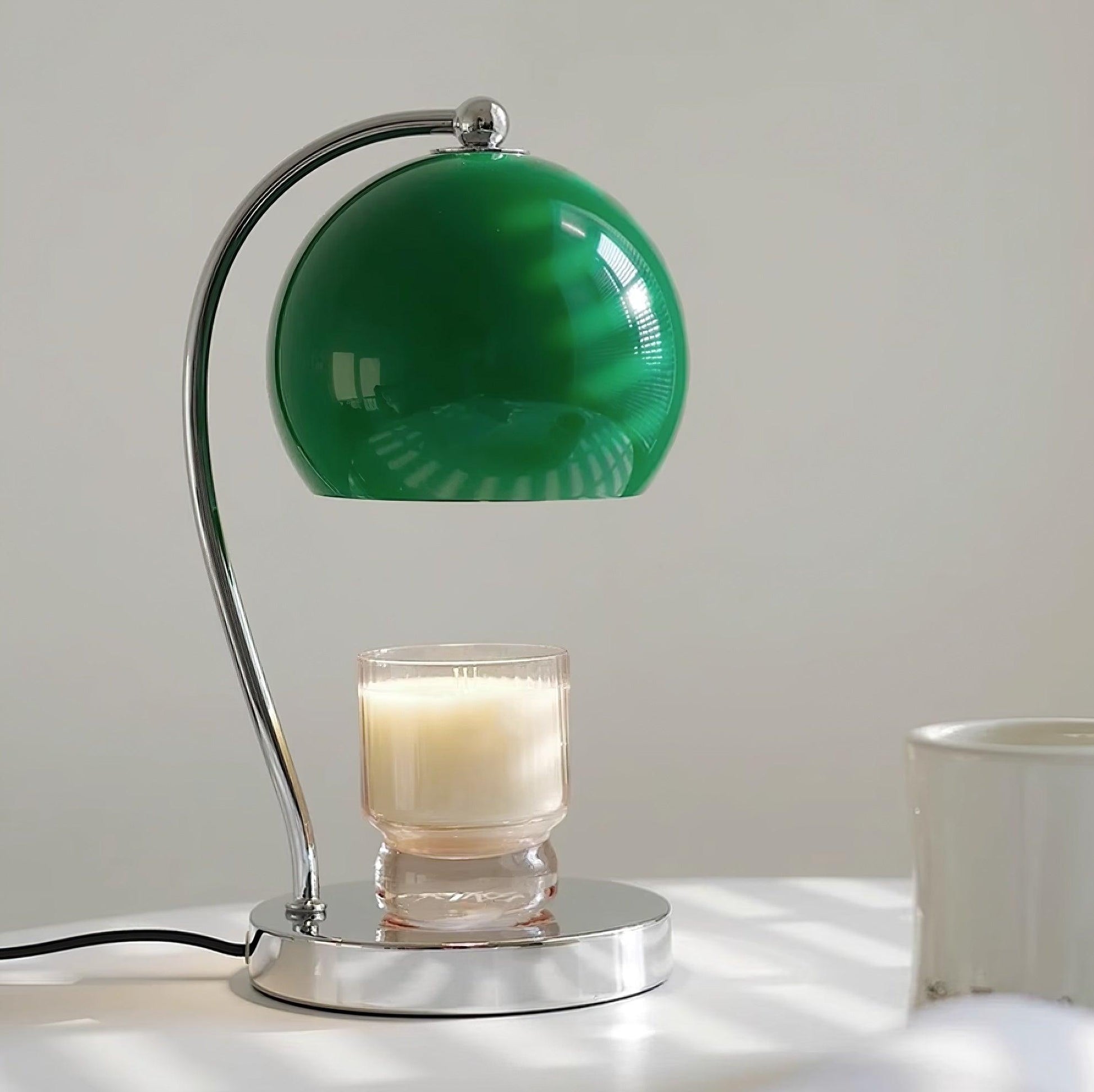 Dennie Warmer Lamp | Metal with Chrome Finish | Spherical Design
