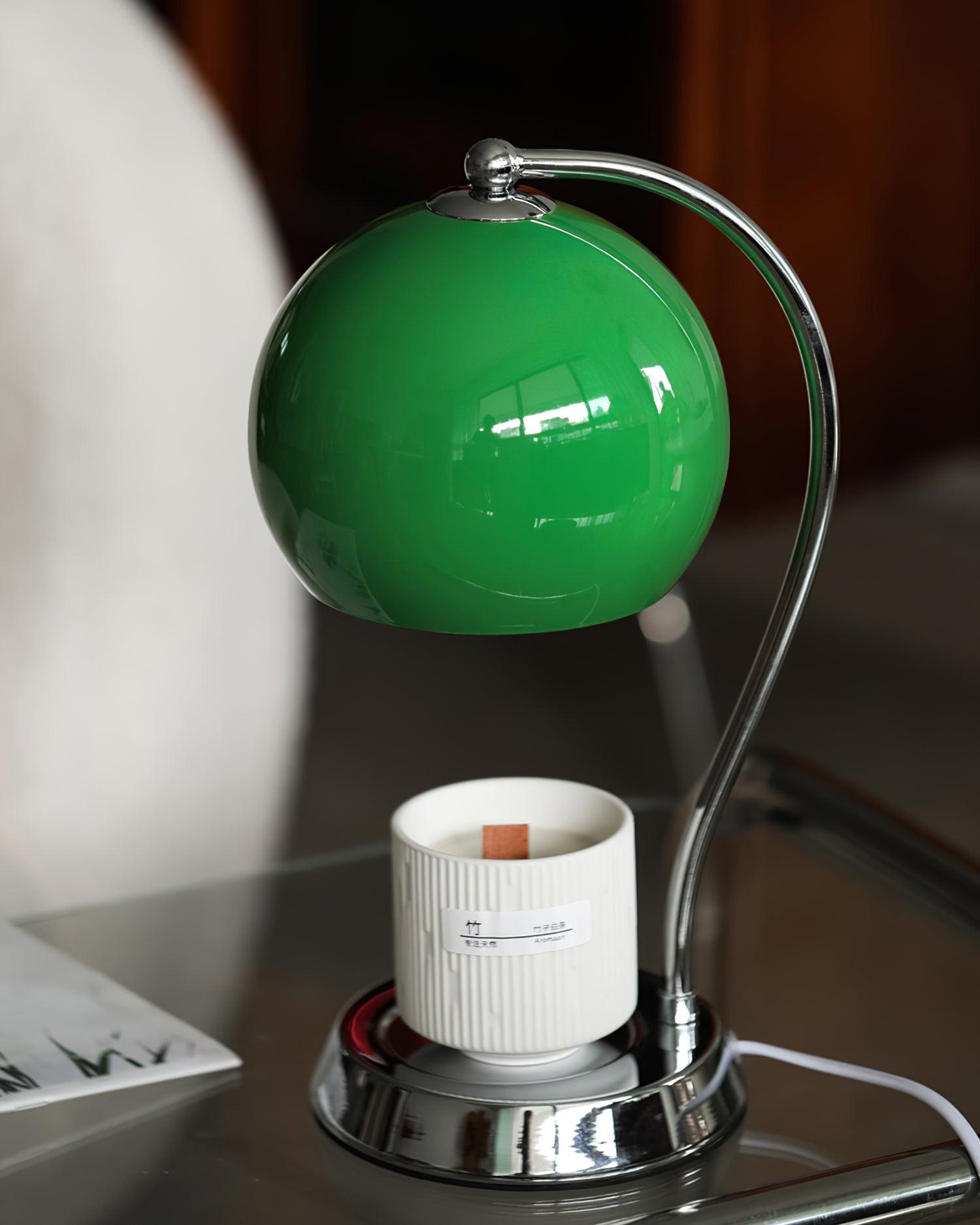 Dennie Warmer Lamp | Metal with Chrome Finish | Spherical Design