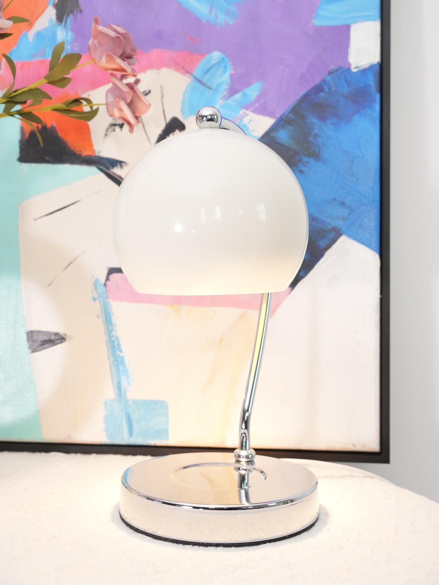 Dennie Warmer Lamp | Metal with Chrome Finish | Spherical Design