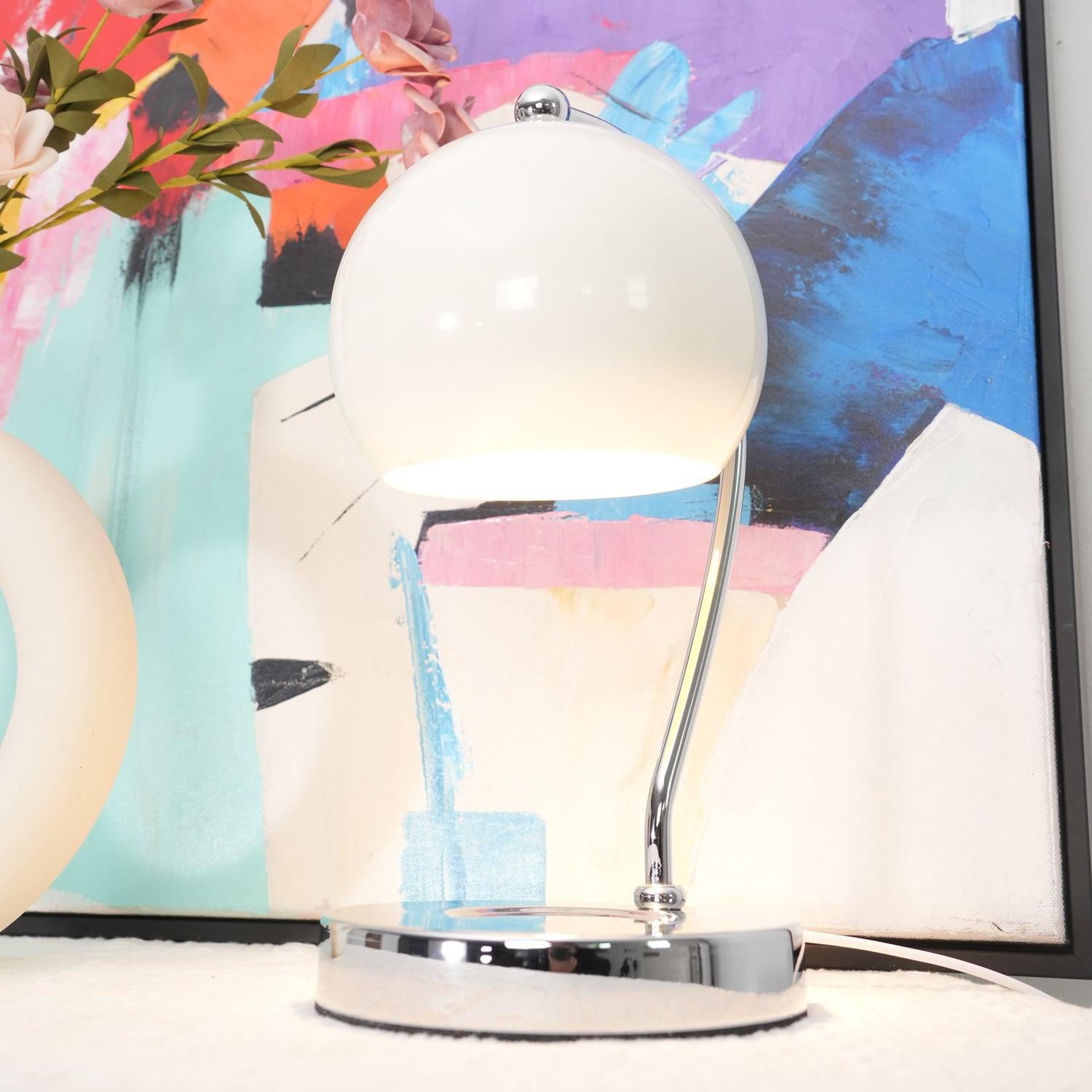 Dennie Warmer Lamp | Metal with Chrome Finish | Spherical Design