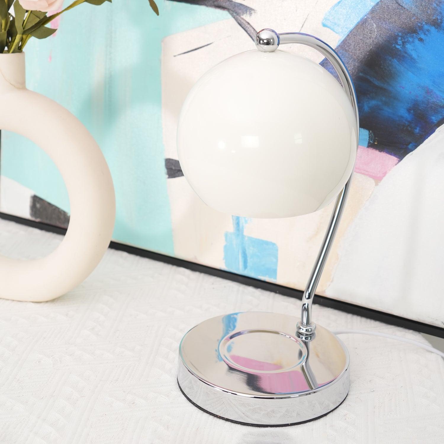 Dennie Warmer Lamp | Metal with Chrome Finish | Spherical Design