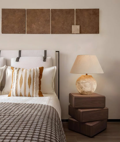Desert Sand Table Lamp | Ceramic Base | Beige Shade