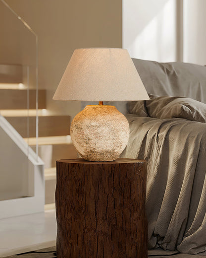 Desert Sand Table Lamp | Ceramic Base | Beige Shade