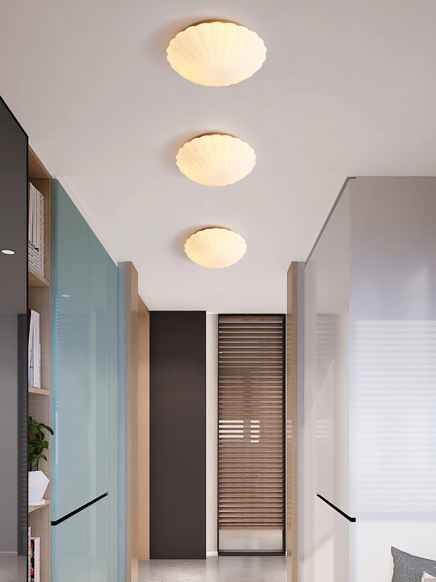 Seashell Ceiling Lamp | Integrated LED | White | 25cm/35cm Diameter