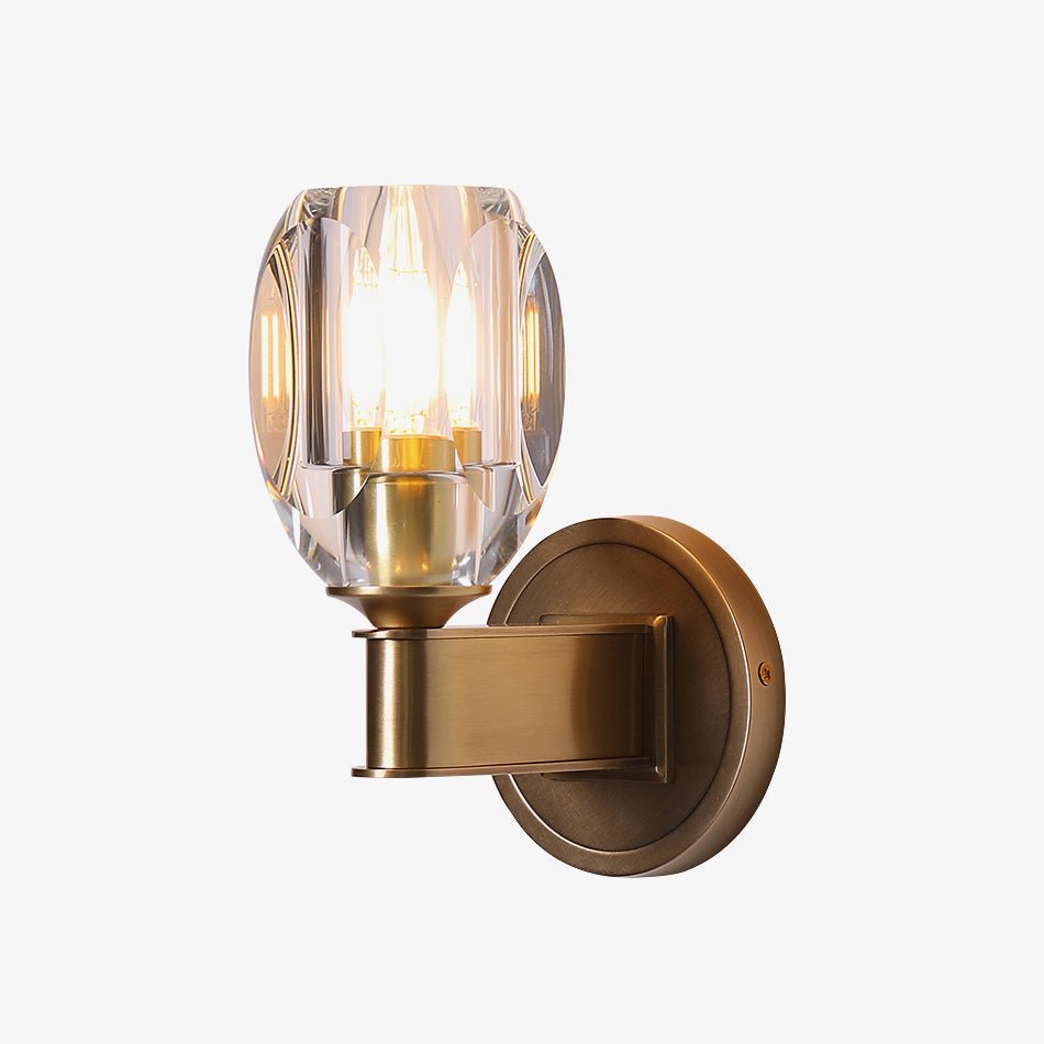 Diamond Crystal Sconce | Brass & Crystal | Copper Finish