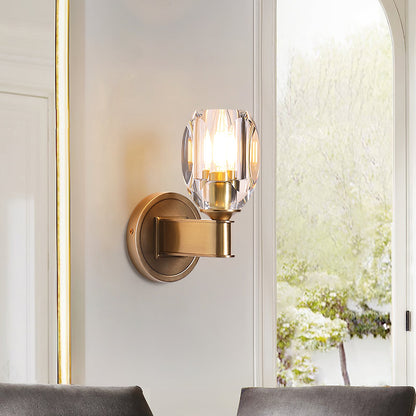 Diamond Crystal Sconce | Brass & Crystal | Copper Finish