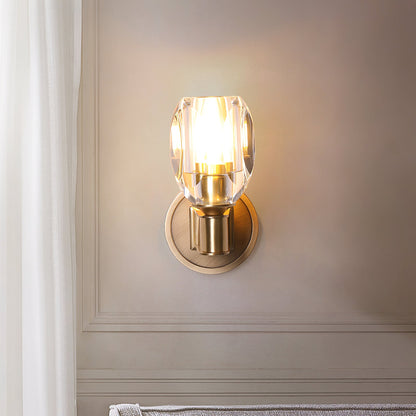 Diamond Crystal Sconce | Brass & Crystal | Copper Finish