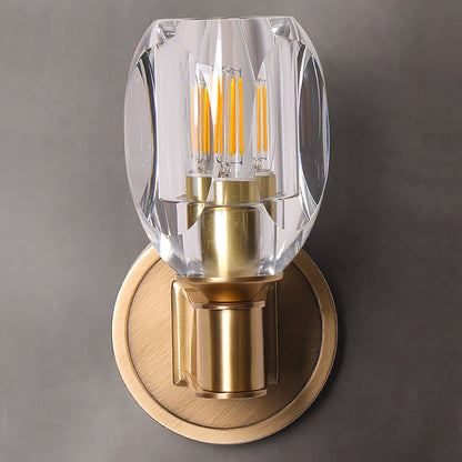 Diamond Crystal Sconce | Brass & Crystal | Copper Finish