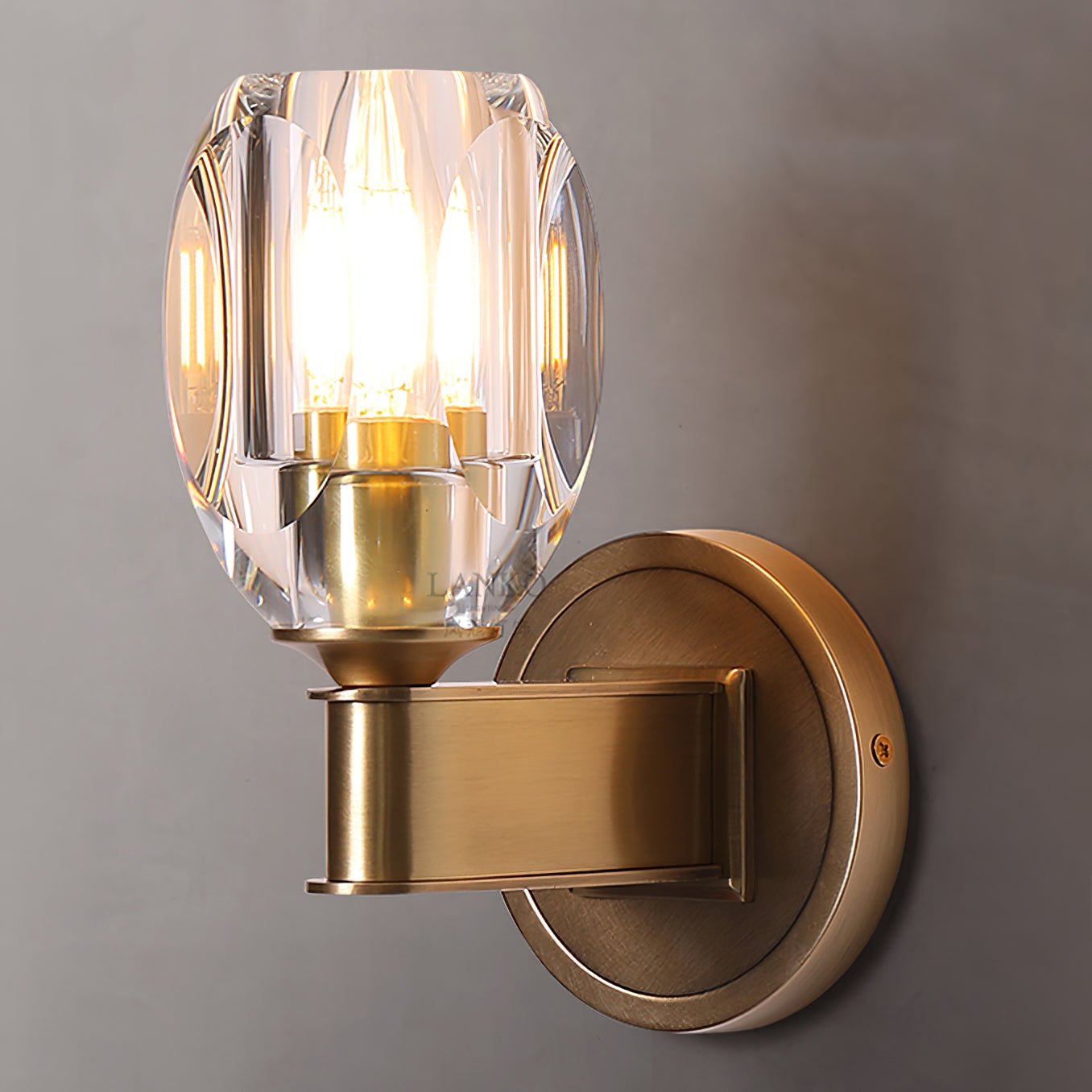 Diamond Crystal Sconce | Brass & Crystal | Copper Finish