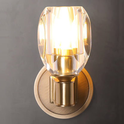 Diamond Crystal Sconce | Brass & Crystal | Copper Finish