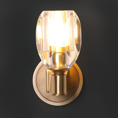 Diamond Crystal Sconce | Brass & Crystal | Copper Finish