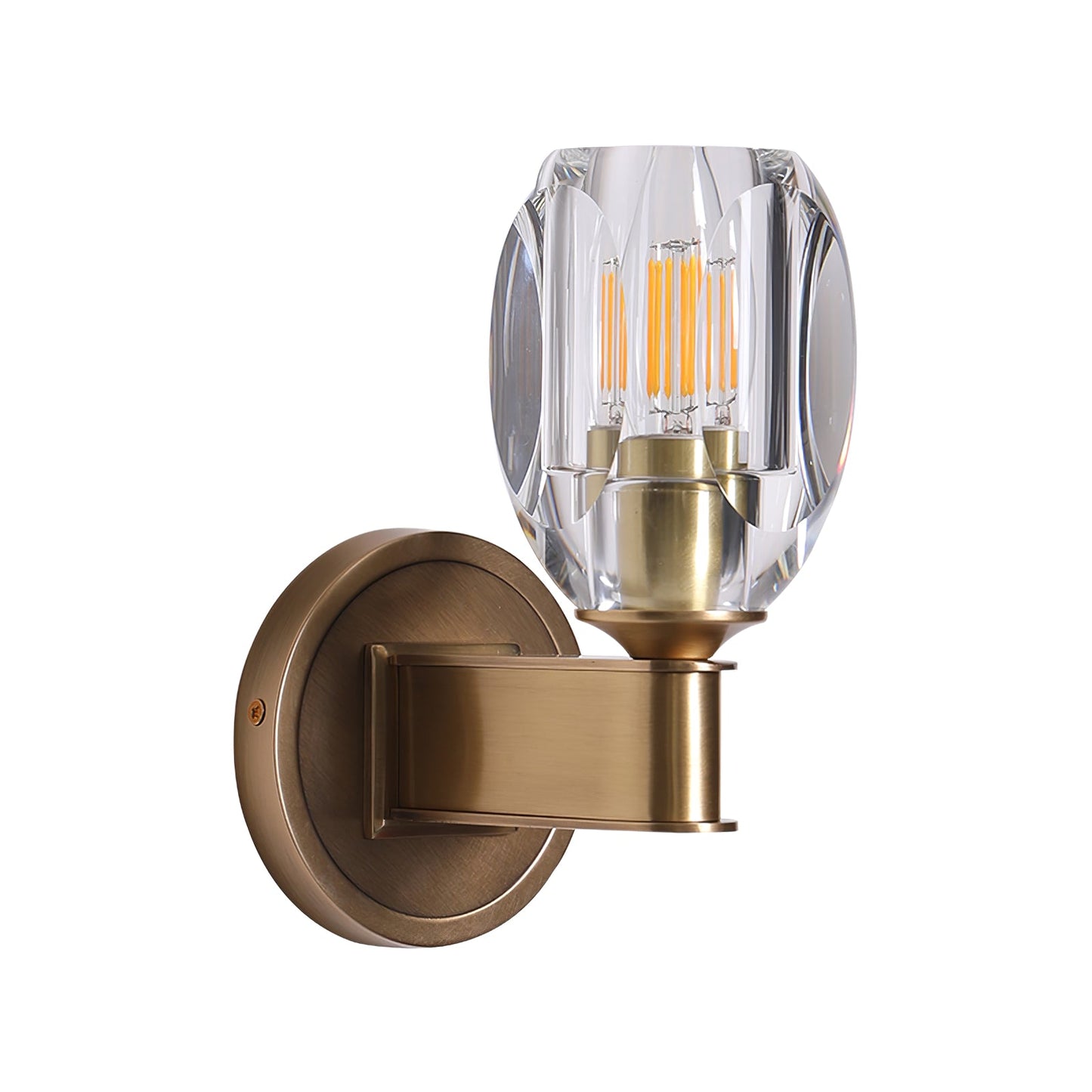 Diamond Crystal Sconce | Brass & Crystal | Copper Finish