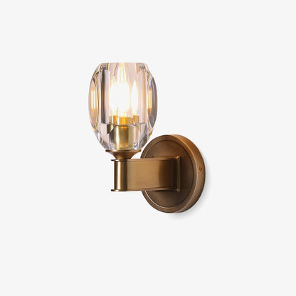 Diamond Crystal Sconce | Brass & Crystal | Copper Finish