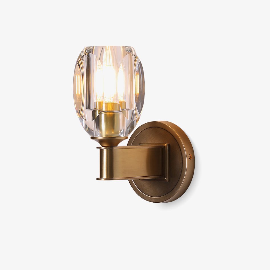 Diamond Crystal Sconce | Brass & Crystal | Copper Finish