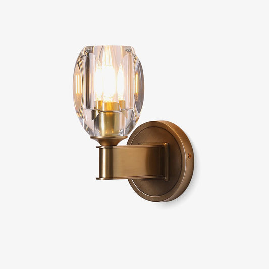 Diamond Crystal Sconce | Brass & Crystal | Copper Finish