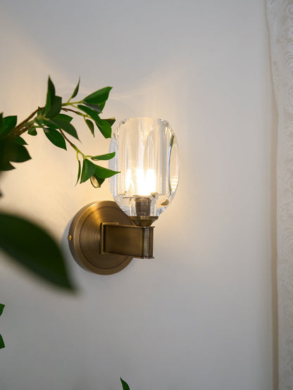 Diamond Crystal Sconce | Brass & Crystal | Copper Finish