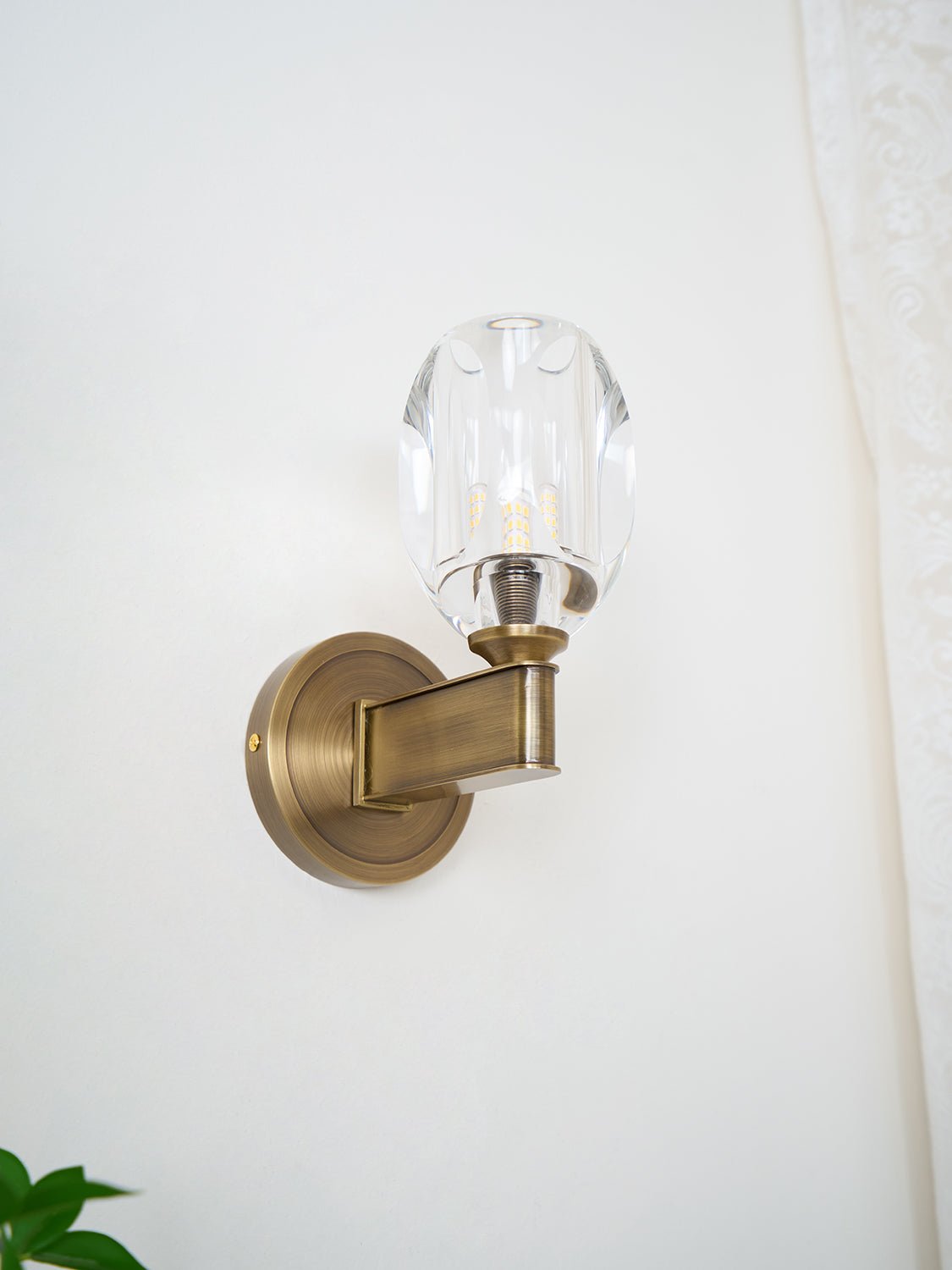 Diamond Crystal Sconce | Brass & Crystal | Copper Finish