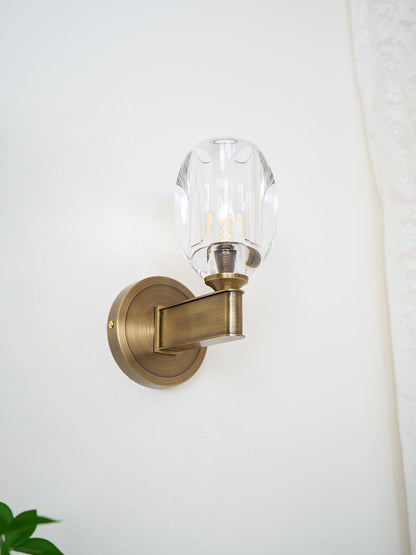 Diamond Crystal Sconce | Brass & Crystal | Copper Finish