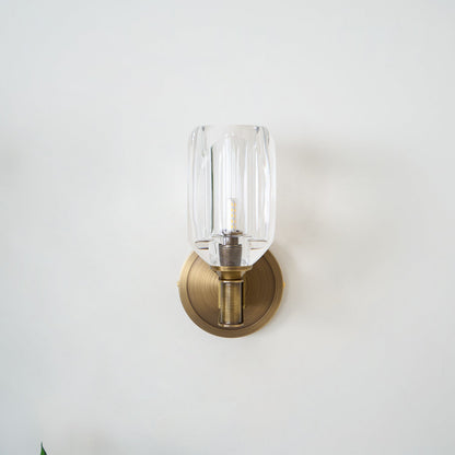 Diamond Crystal Sconce | Brass & Crystal | Copper Finish
