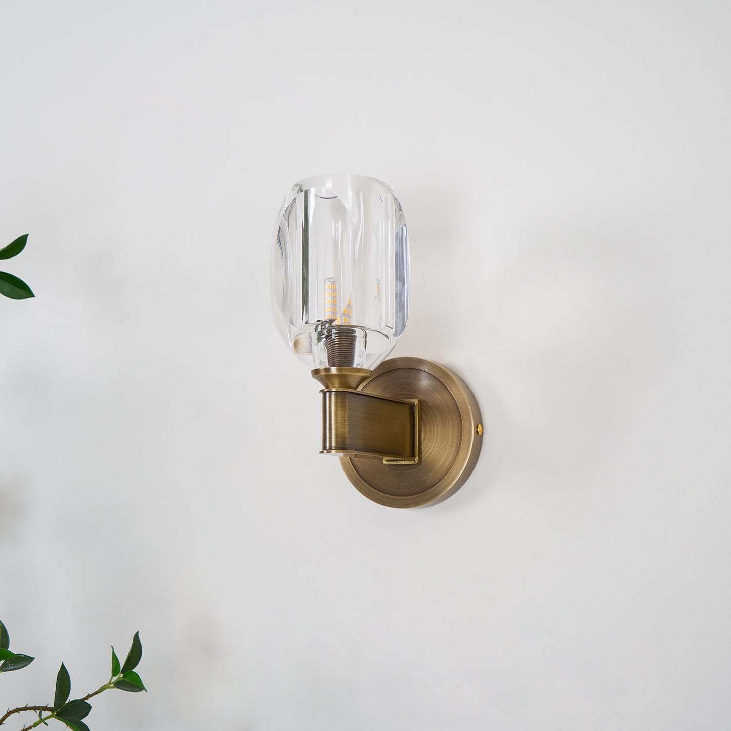 Diamond Crystal Sconce | Brass & Crystal | Copper Finish