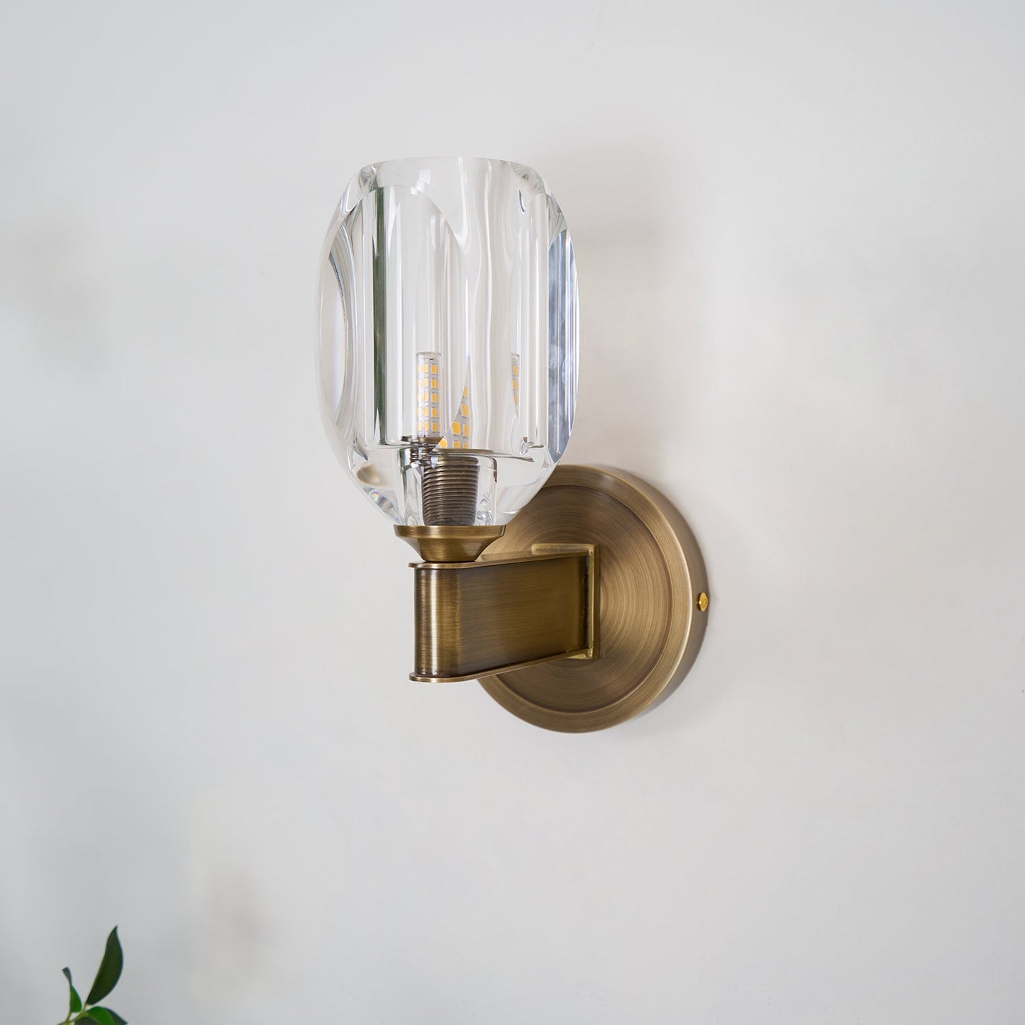 Diamond Crystal Sconce | Brass & Crystal | Copper Finish
