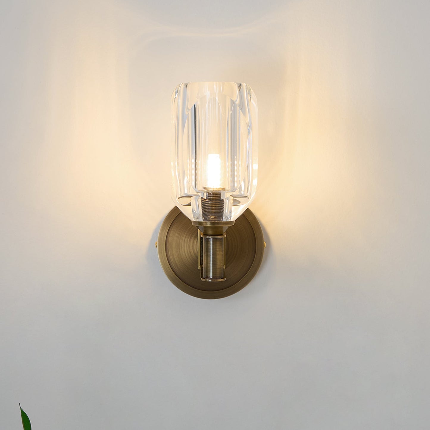 Diamond Crystal Sconce | Brass & Crystal | Copper Finish