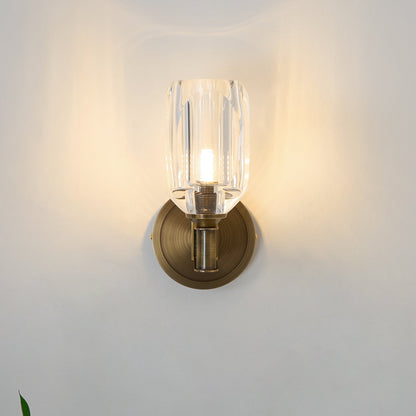 Diamond Crystal Sconce | Brass & Crystal | Copper Finish