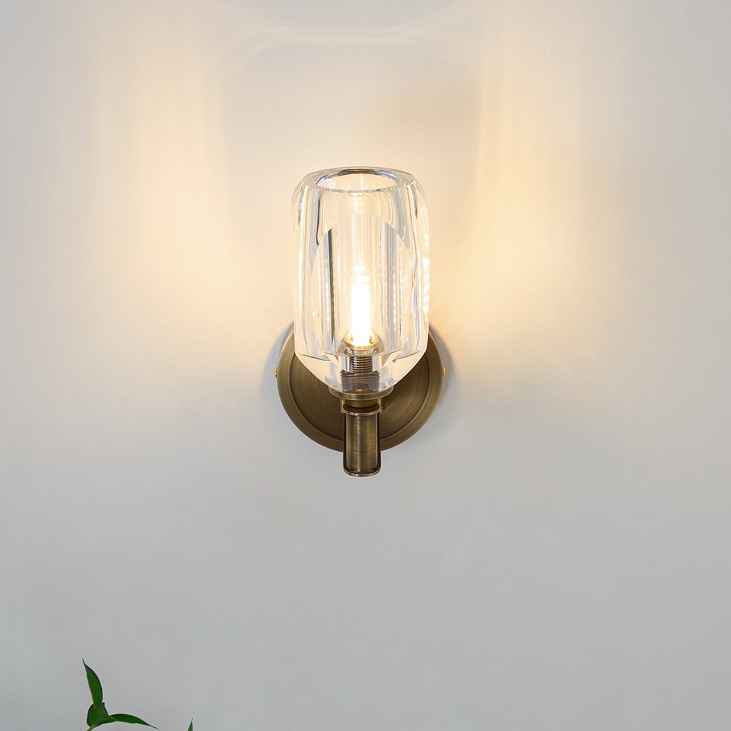 Diamond Crystal Sconce | Brass & Crystal | Copper Finish