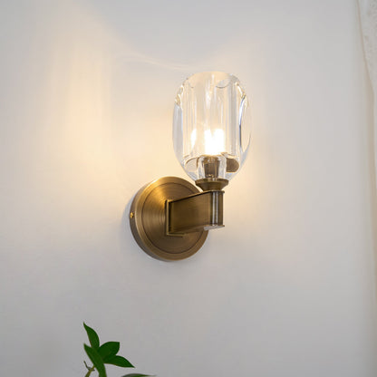 Diamond Crystal Sconce | Brass & Crystal | Copper Finish