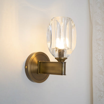 Diamond Crystal Sconce | Brass & Crystal | Copper Finish