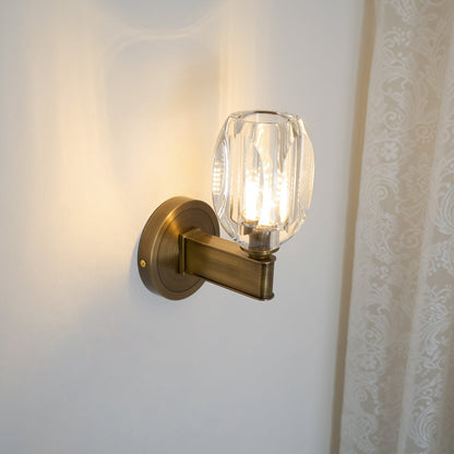 Diamond Crystal Sconce | Brass & Crystal | Copper Finish