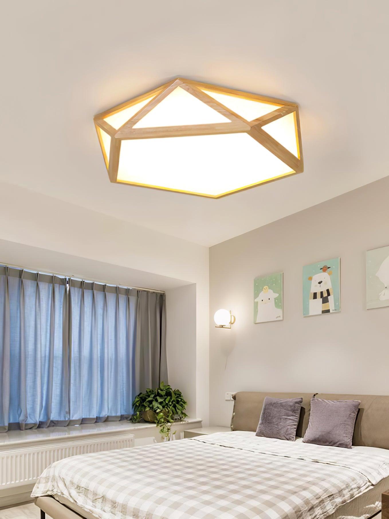 Diamond Ceiling Lamp | Wooden | Warm/Neutral/Cool Light
