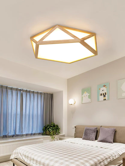 Diamond Ceiling Lamp | Wooden | Warm/Neutral/Cool Light