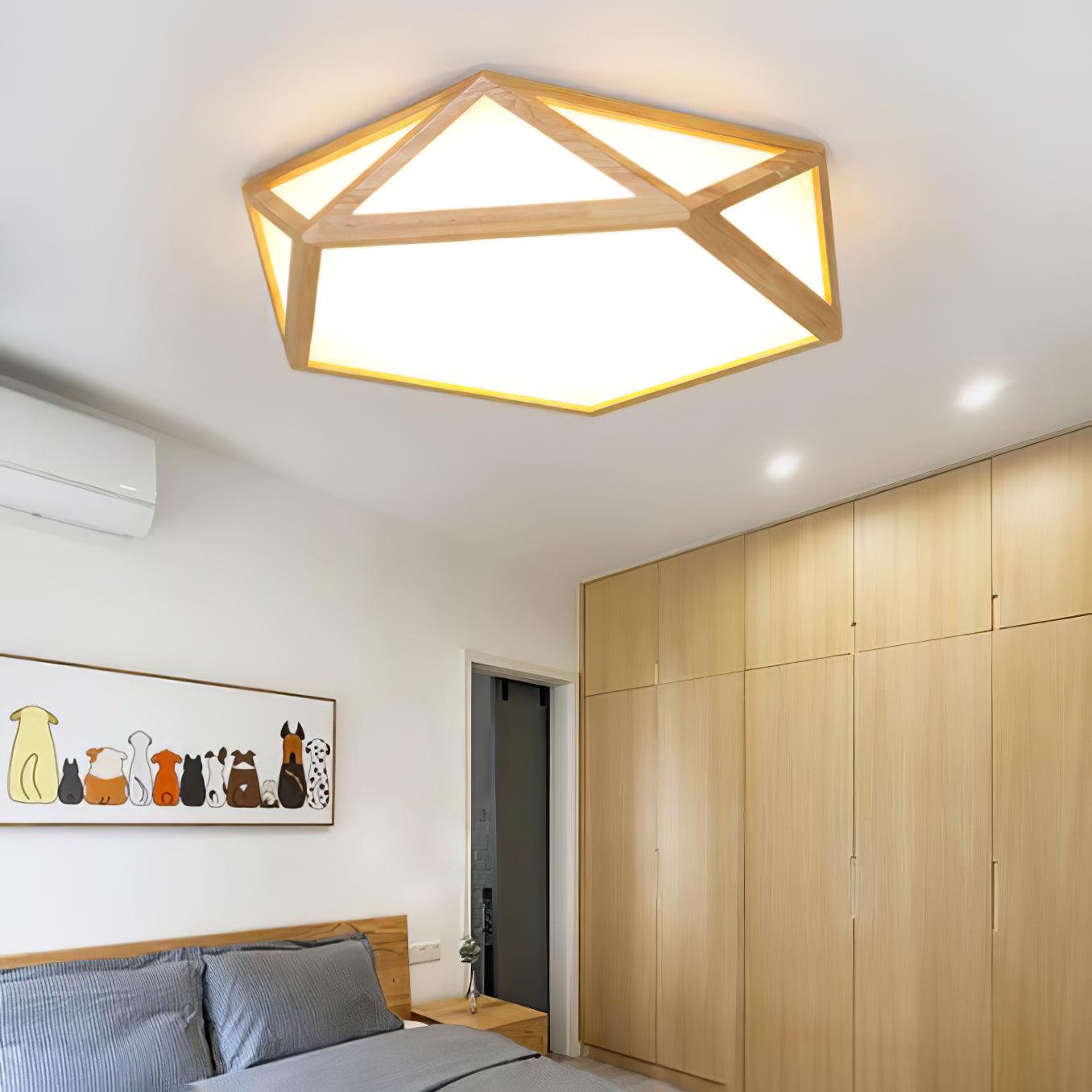 Diamond Ceiling Lamp | Wooden | Warm/Neutral/Cool Light