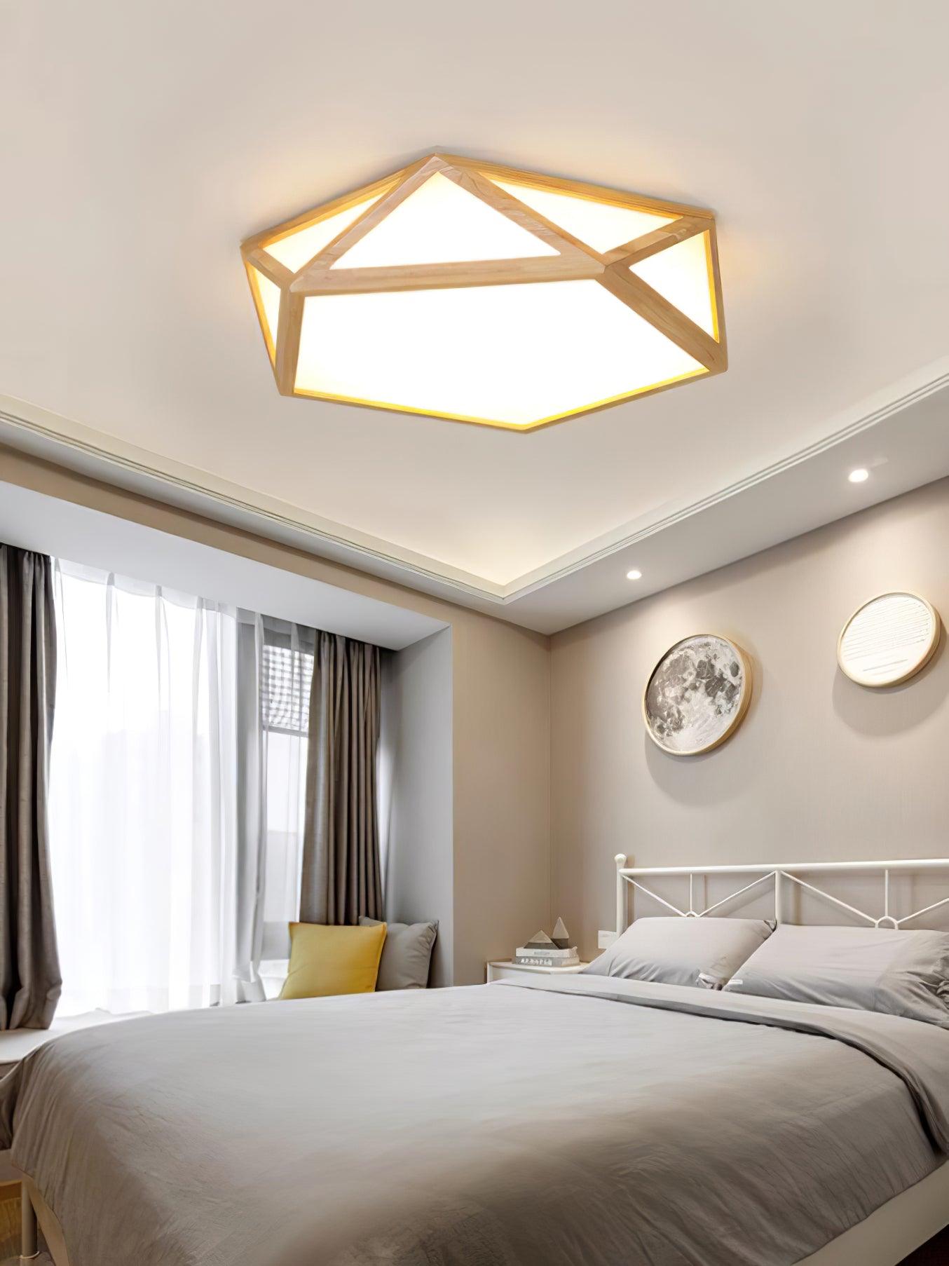 Diamond Ceiling Lamp | Wooden | Warm/Neutral/Cool Light