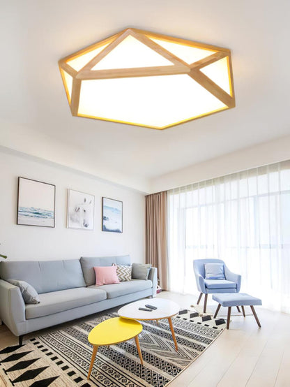 Diamond Ceiling Lamp | Wooden | Warm/Neutral/Cool Light