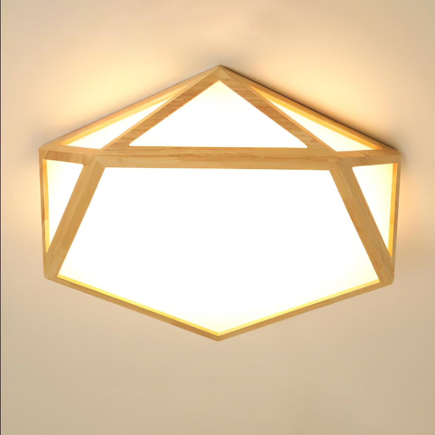 Diamond Ceiling Lamp | Wooden | Warm/Neutral/Cool Light