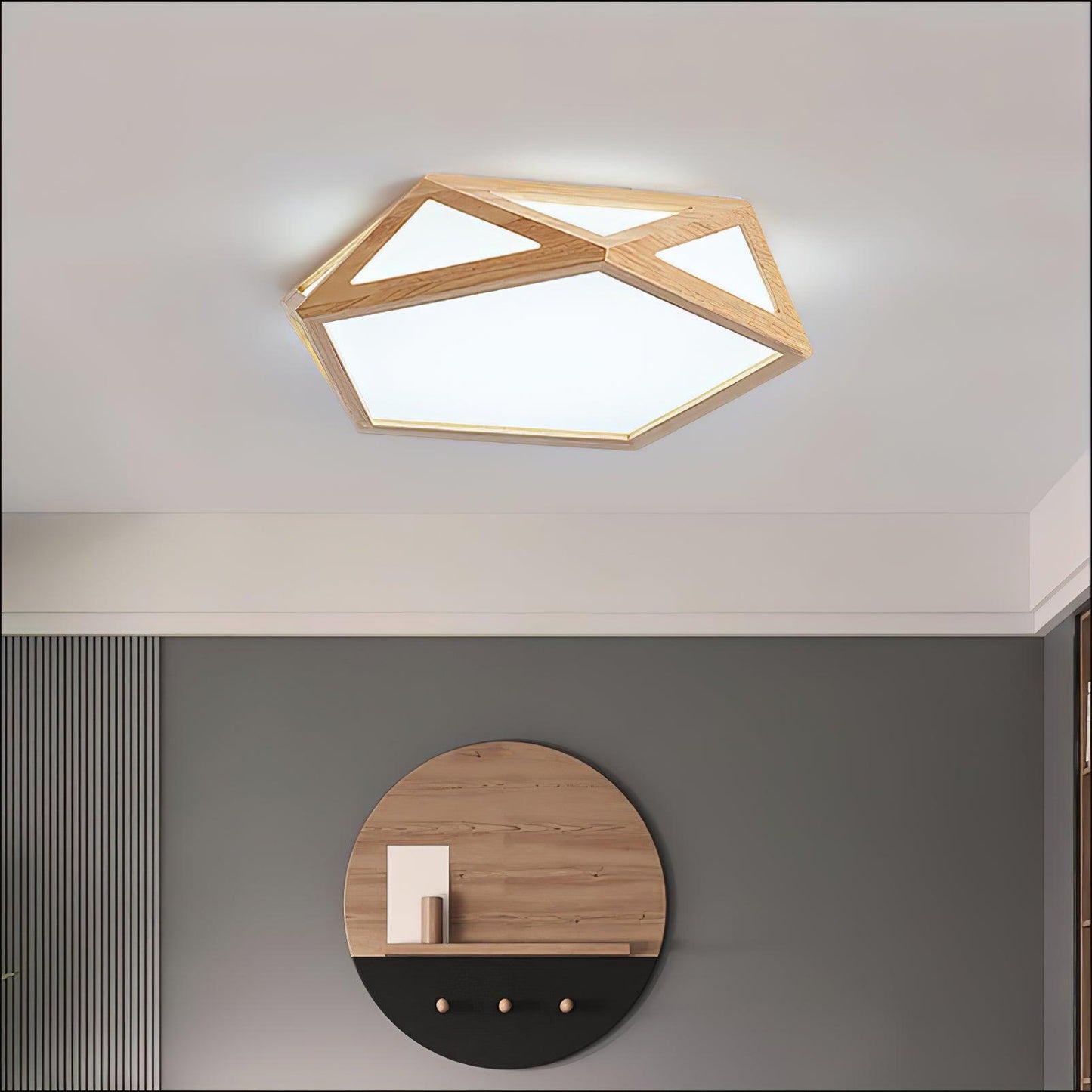 Diamond Ceiling Lamp | Wooden | Warm/Neutral/Cool Light
