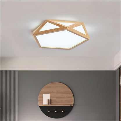 Diamond Ceiling Lamp | Wooden | Warm/Neutral/Cool Light