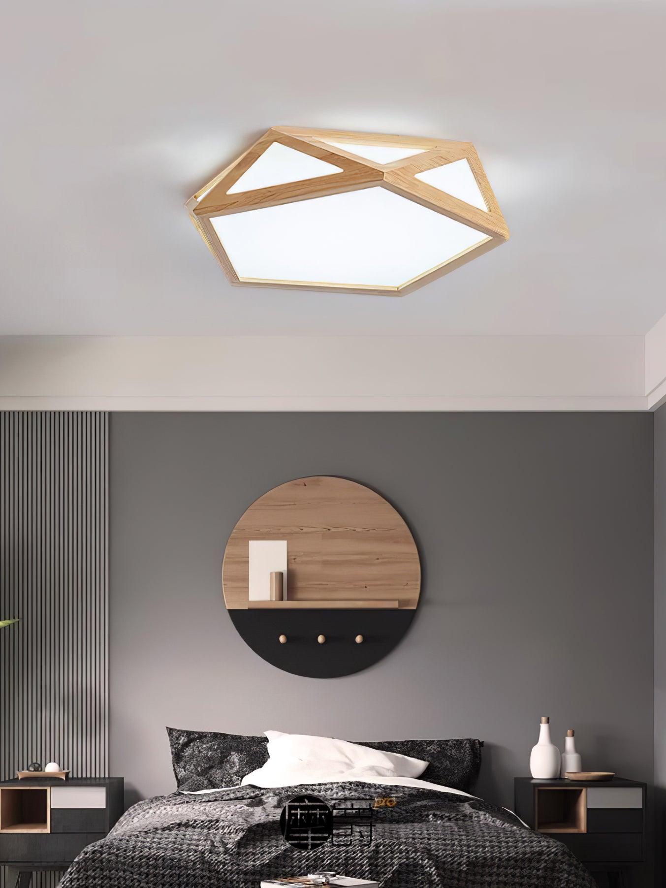 Diamond Ceiling Lamp | Wooden | Warm/Neutral/Cool Light