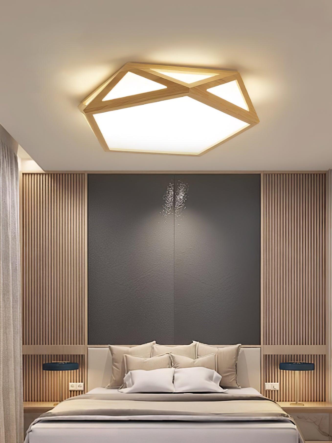 Diamond Ceiling Lamp | Wooden | Warm/Neutral/Cool Light
