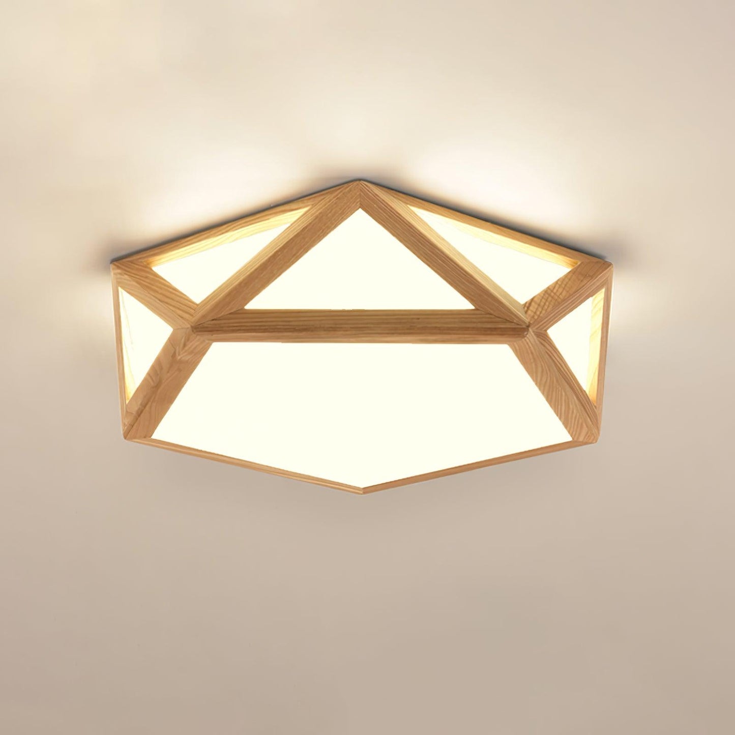 Diamond Ceiling Lamp | Wooden | Warm/Neutral/Cool Light