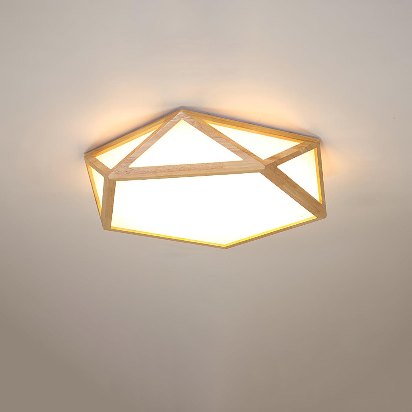 Diamond Ceiling Lamp | Wooden | Warm/Neutral/Cool Light