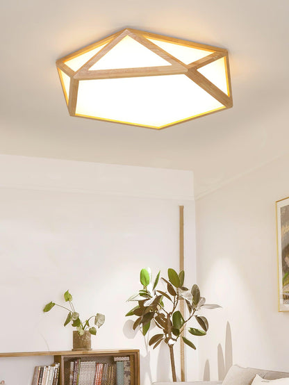 Diamond Ceiling Lamp | Wooden | Warm/Neutral/Cool Light