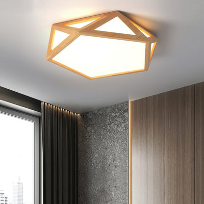 Diamond Ceiling Lamp | Wooden | Warm/Neutral/Cool Light