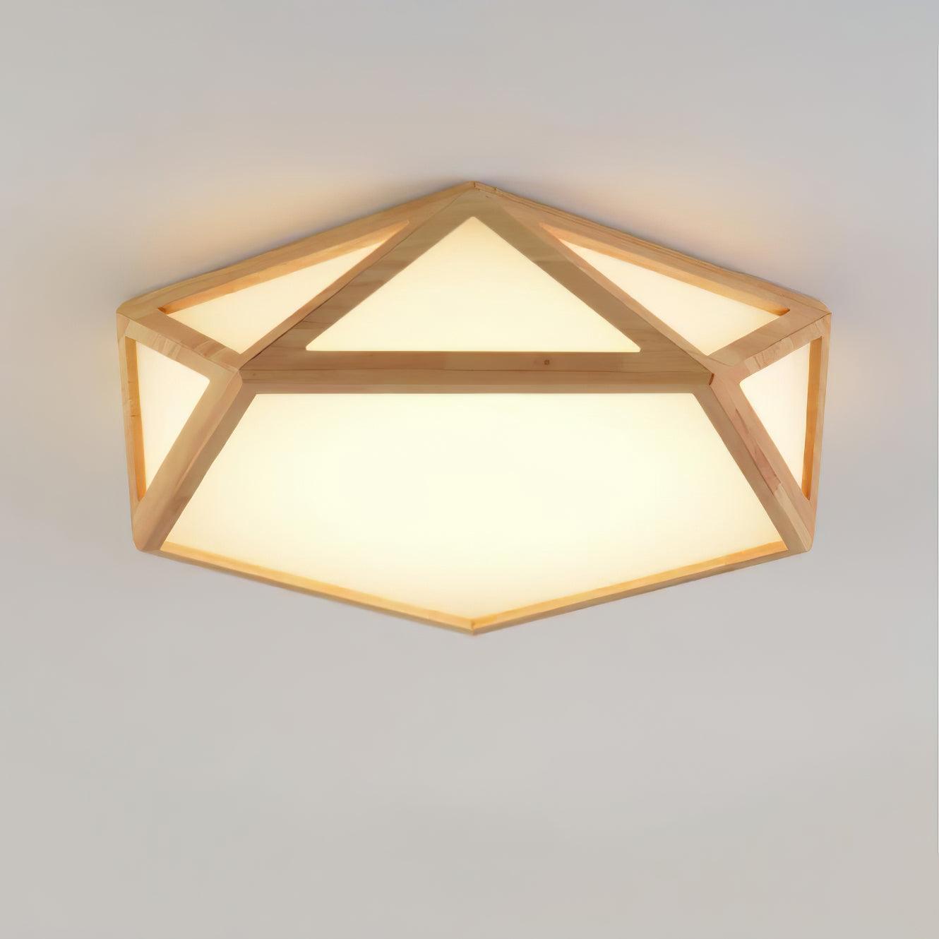 Diamond Ceiling Lamp | Wooden | Warm/Neutral/Cool Light