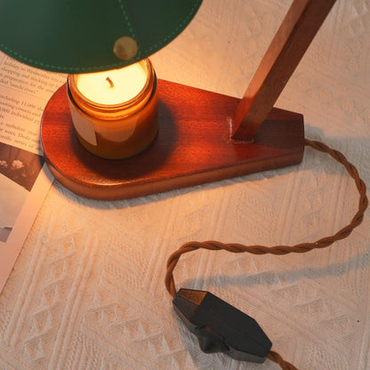 Diosa Table Lamp | Wood, Metal, Leather | Gold, Walnut, Green