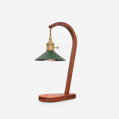 Diosa Table Lamp | Wood, Metal, Leather | Gold, Walnut, Green