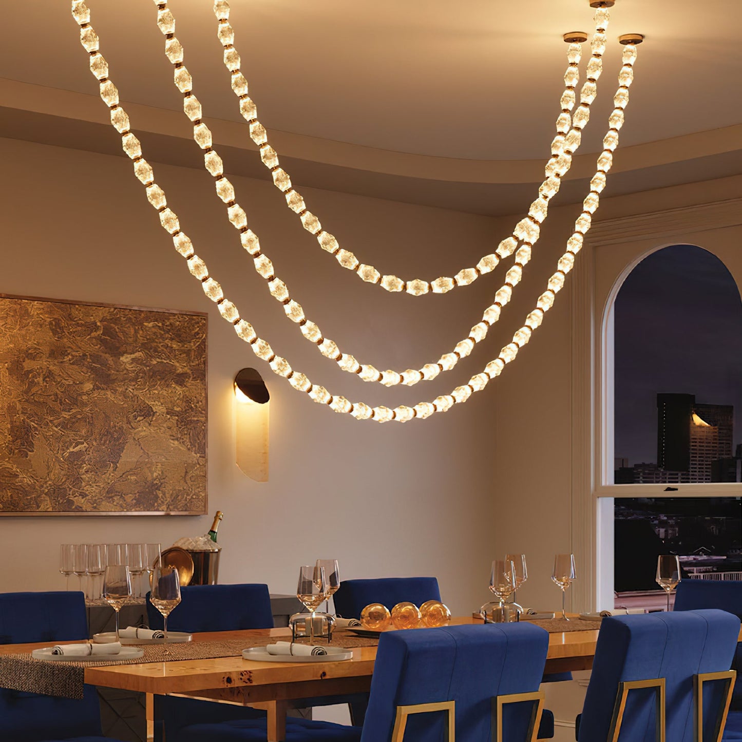 Dolce Chandelier | Solid Glass & Aluminum | Customizable Sizes & Colors